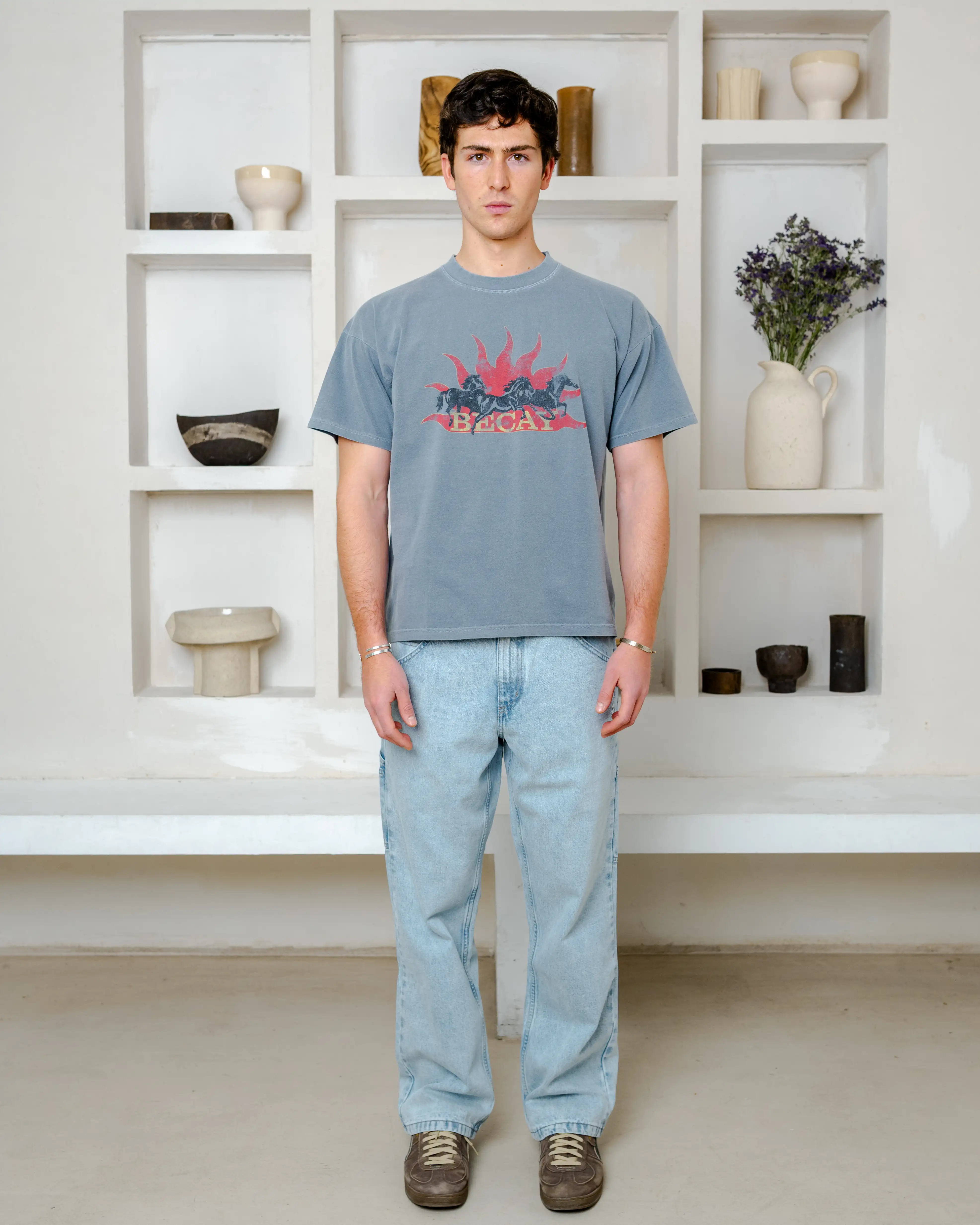 Horses T-Shirt Grey - Image 6