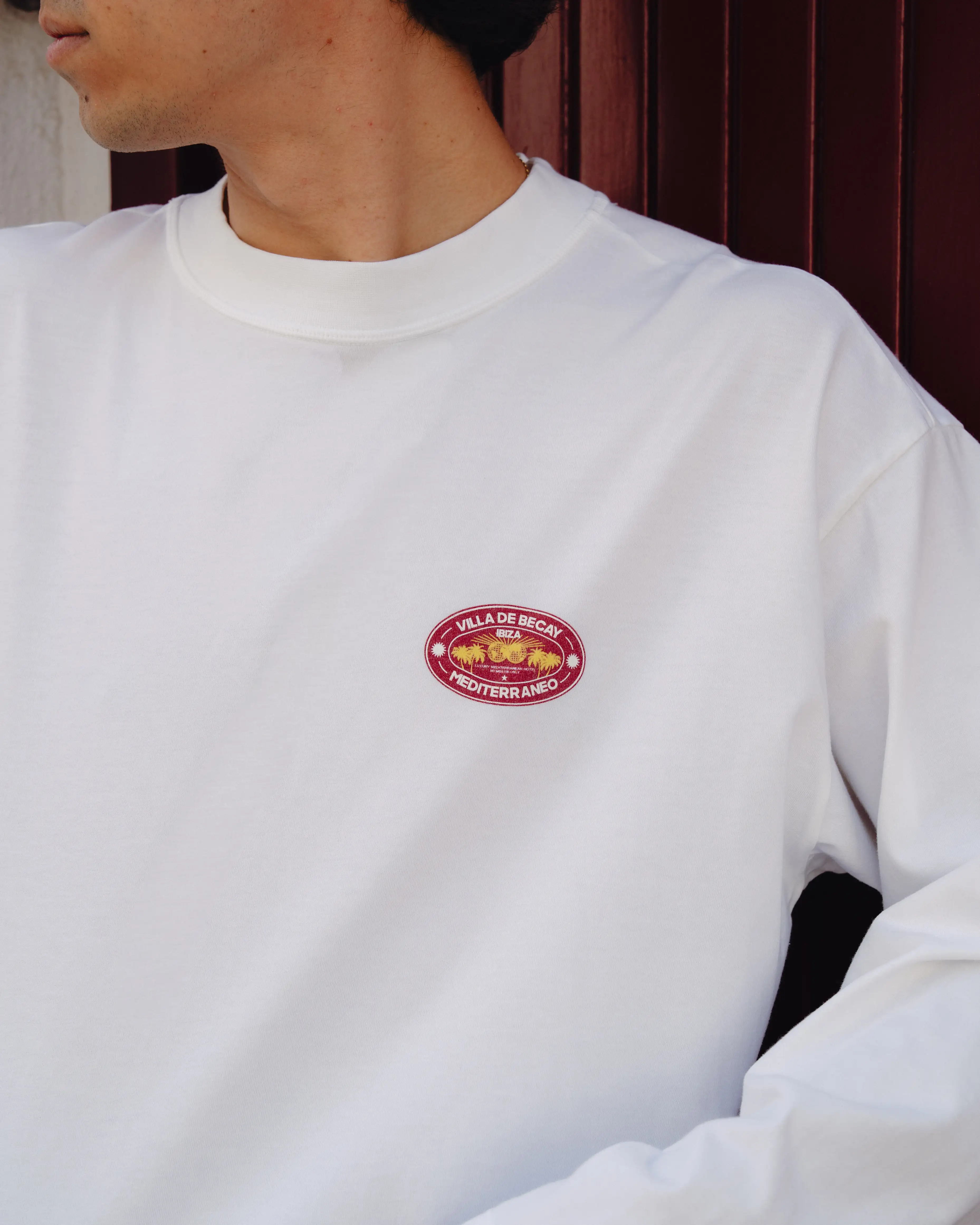 Hotel Longsleeve White & Red - Image 4